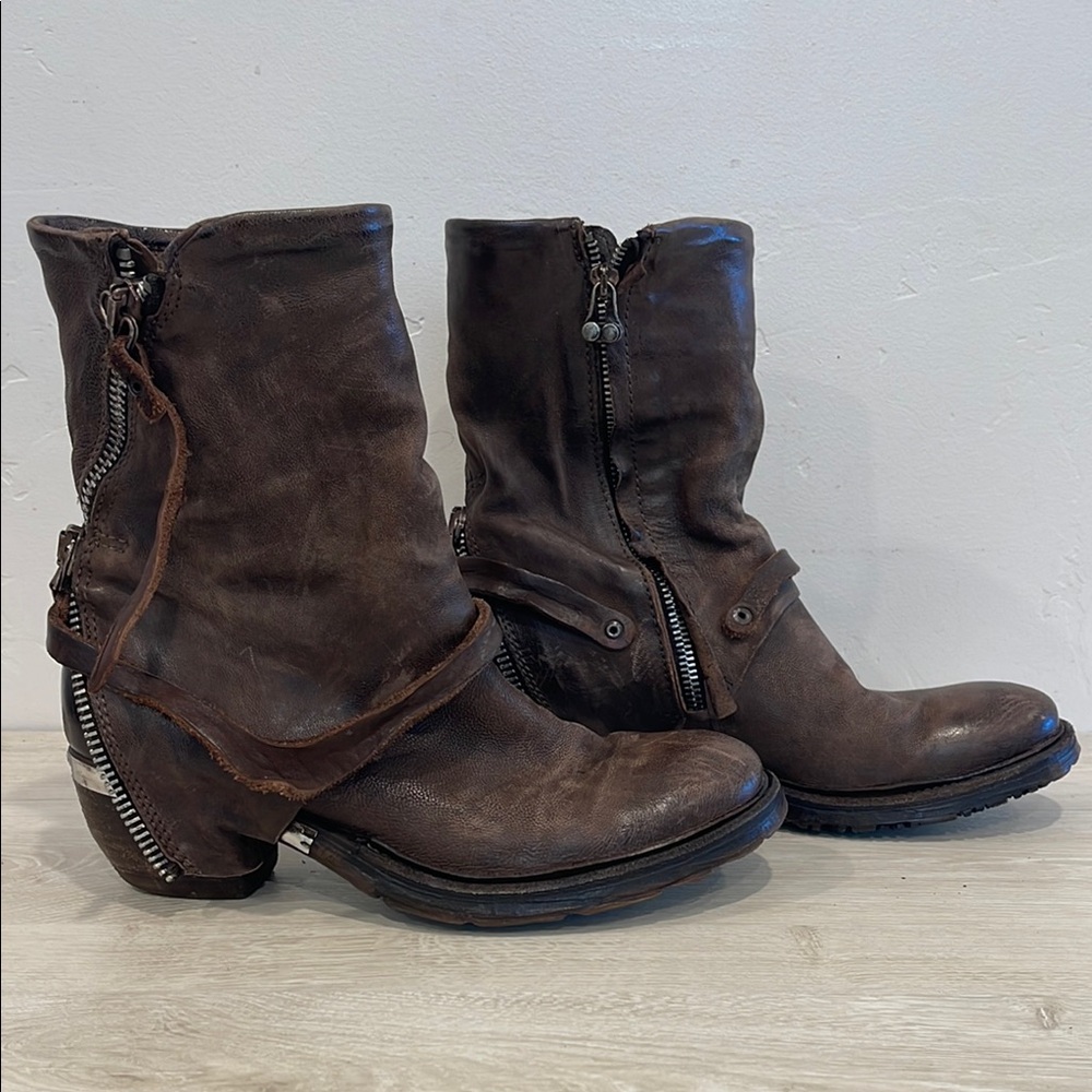 A.S. 98 Leather Zipper Boots [Size 38/7.5]
